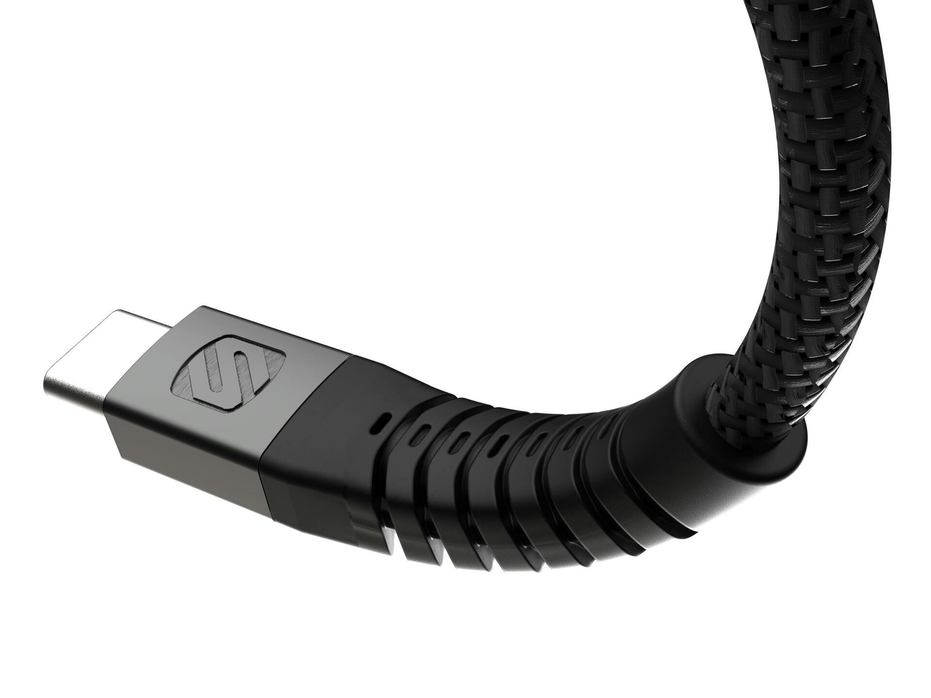 Scosche Strikeline™ Heavy Duty USB-A to USB-C Cable, Reinforced Cable Housing, Compatible with USB Type-C Products, 10-ft