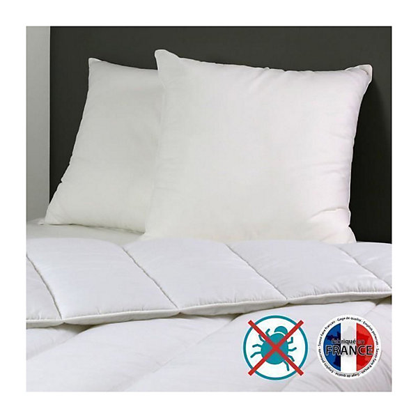 DODO Lot de 2 Oreillers Anti-Acariens Belle Nuit 60x60 cm blanc
