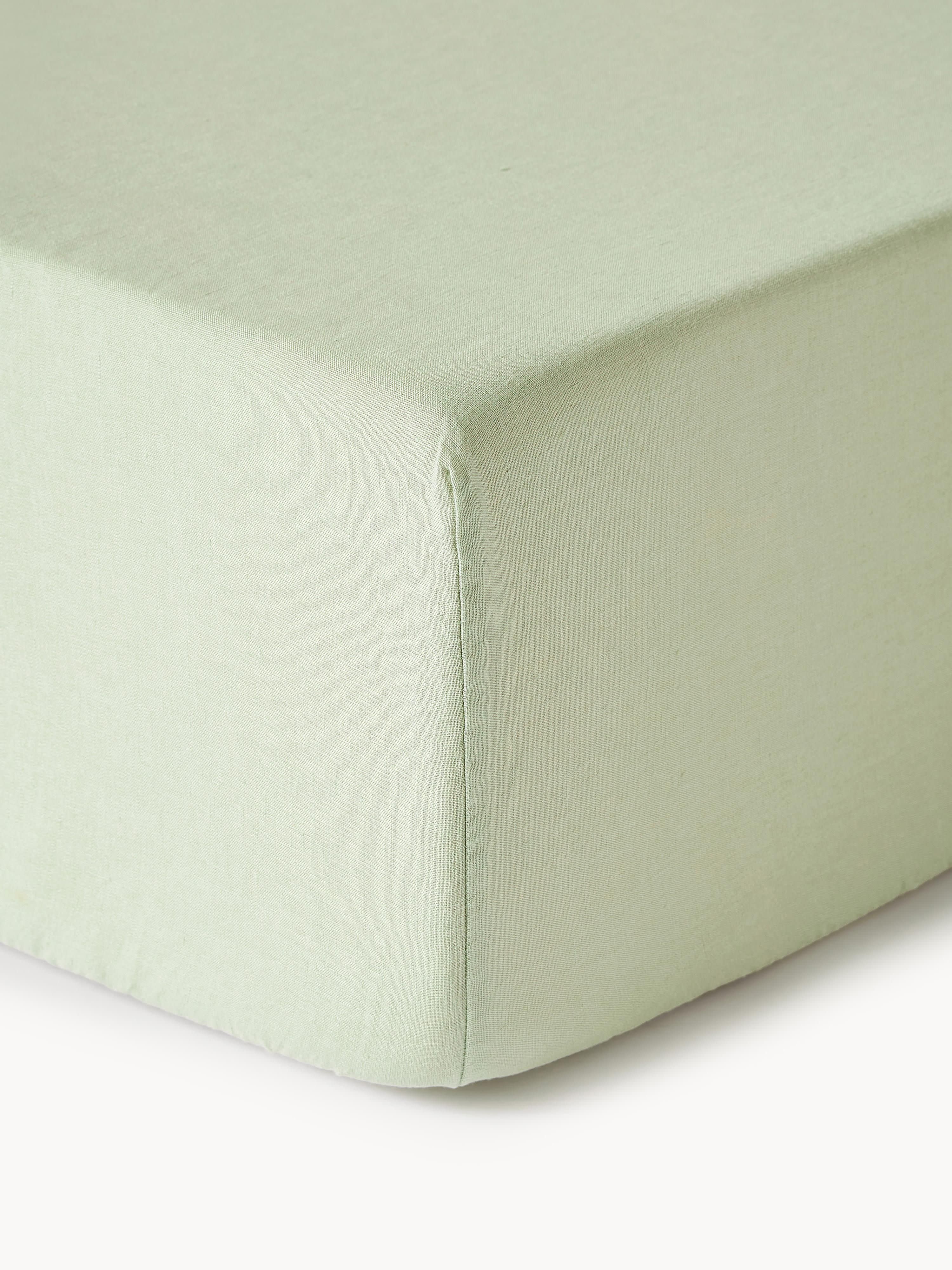 Boxspring-Spannbettlaken Airy, gewaschenes Leinen