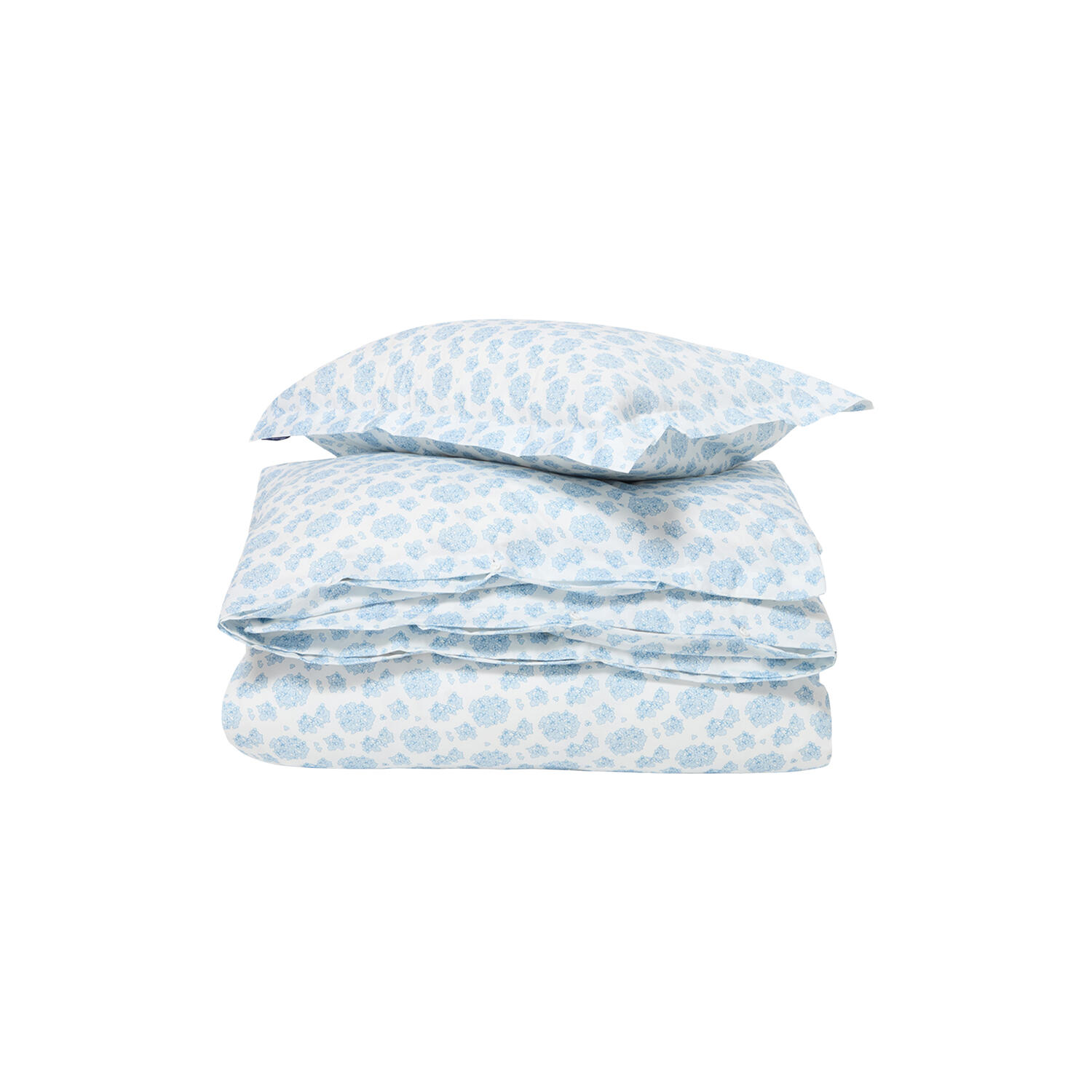 Floral Cotton Sateen Bed Set, blue/white