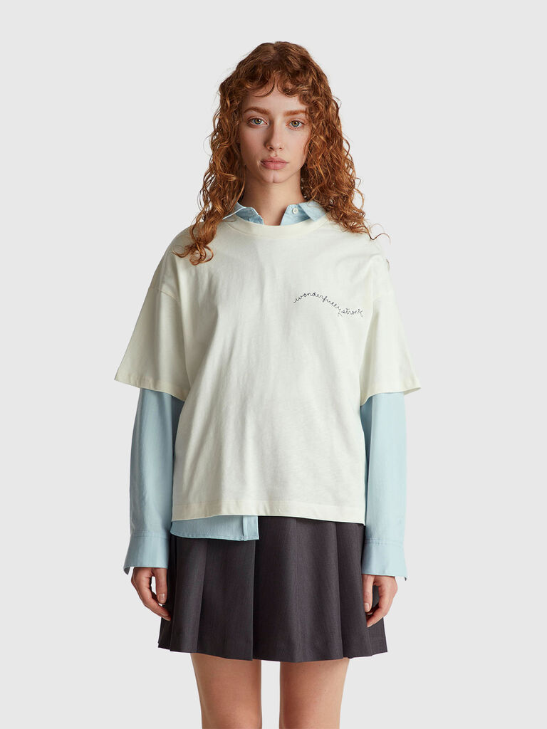 T-shirt with slogan print