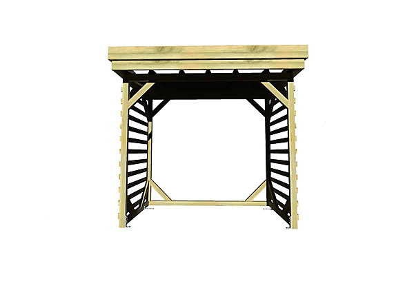 ABRI Bûches en Bois - 2,8m2 - 2,15x1,31m - Pin Sylvestre traité Autoclave - Surface Int : 1,8m2 / 3 stères