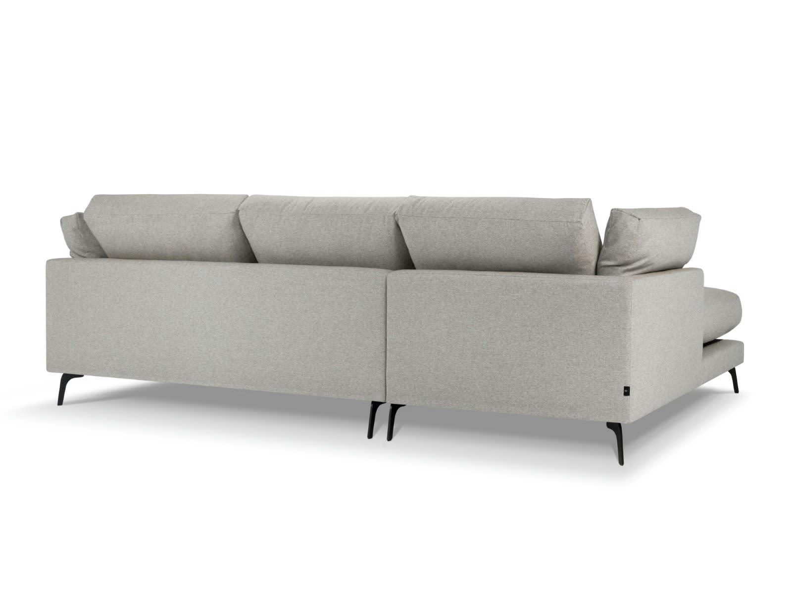 CAMILLE - Canapé D'Angle Gauche 5 places en Tissu Structurel Beige