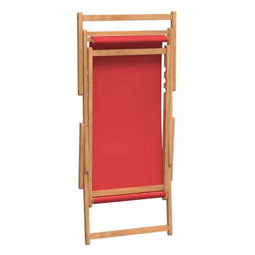 NNEVL Folding Beach Chair Solid Wood Teak Red