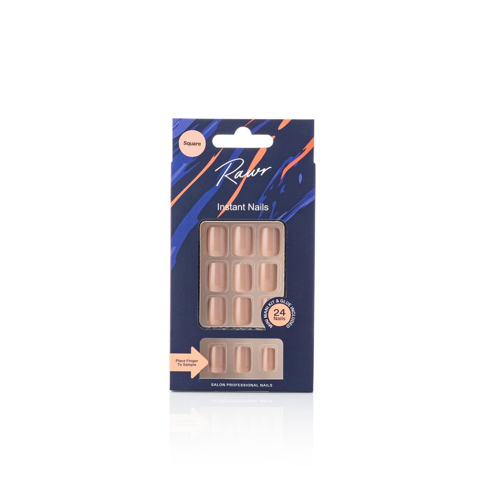 Rawr Beauty Rawr Stick On Nails Matte Brown/Beige Rounded