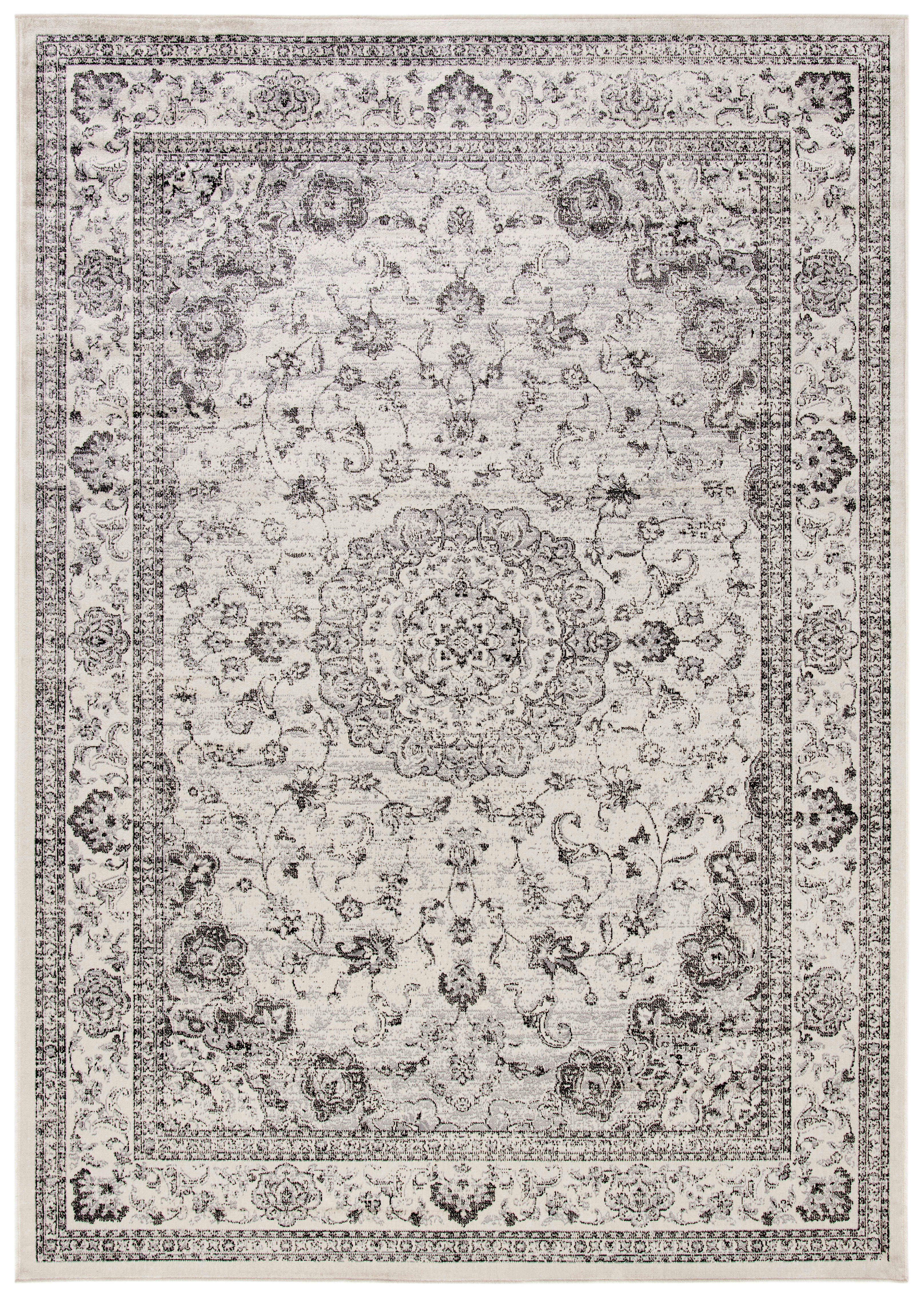 ATLAS - Tapis de salon interieur en  ivoire & beige, 99 x 160 cm