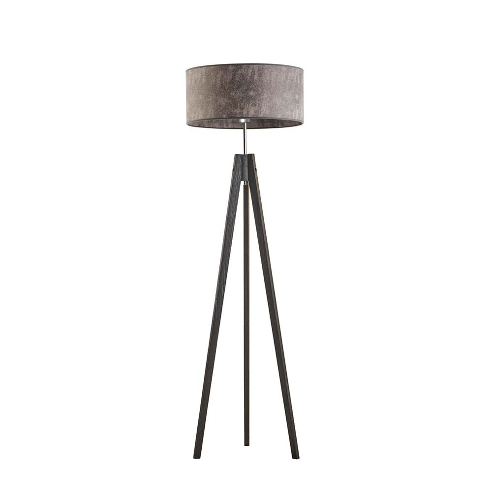 Lampa stojąca abażur Heban/ Szary Melanż (Beton)
