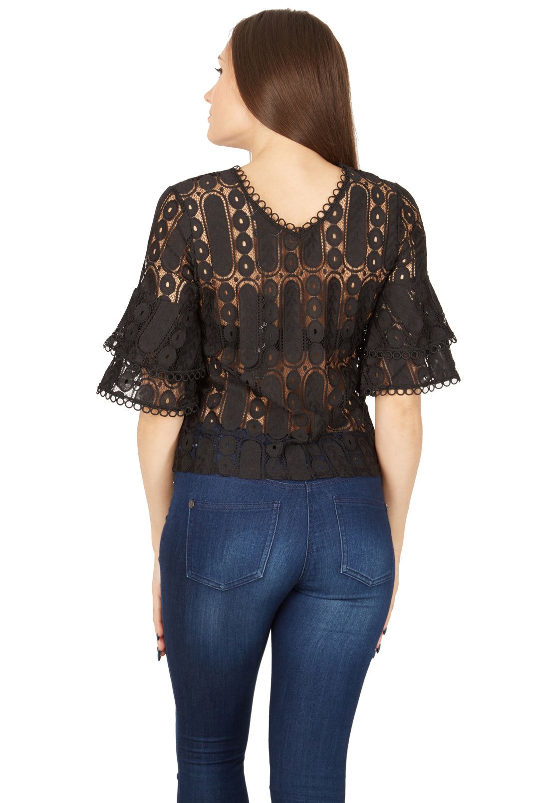 Cutie London Circular Geometric Lace Top