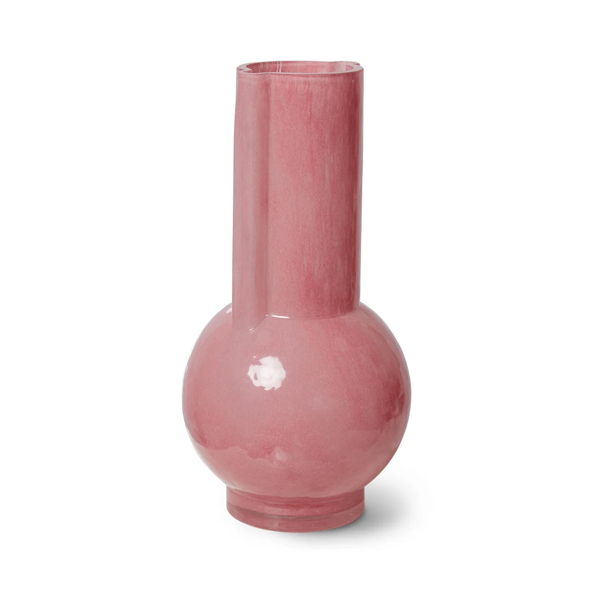 HKliving - Glas Vase, pink milky