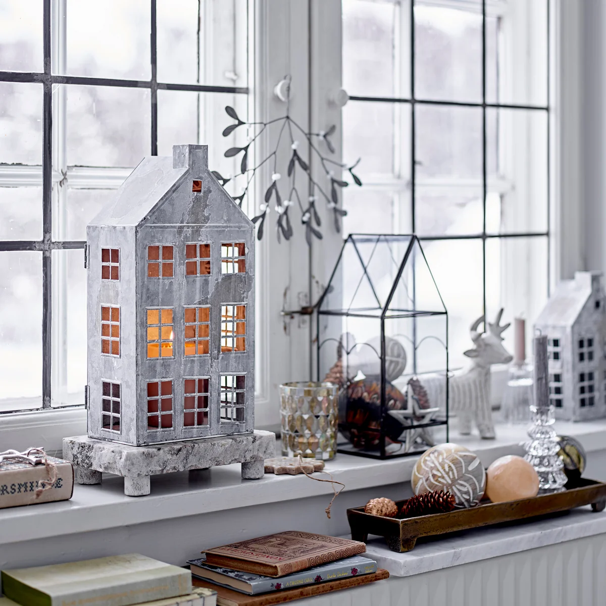 Bloomingville - Heidrun Laterne, grau (2er-Set)