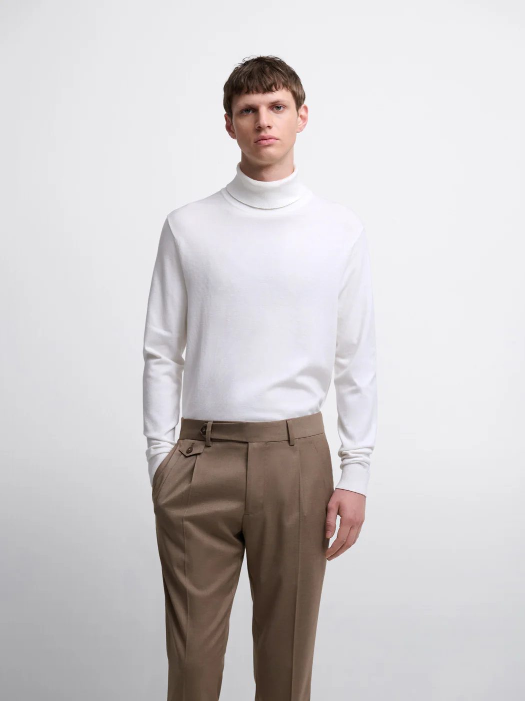 Pull col roulé en jersey