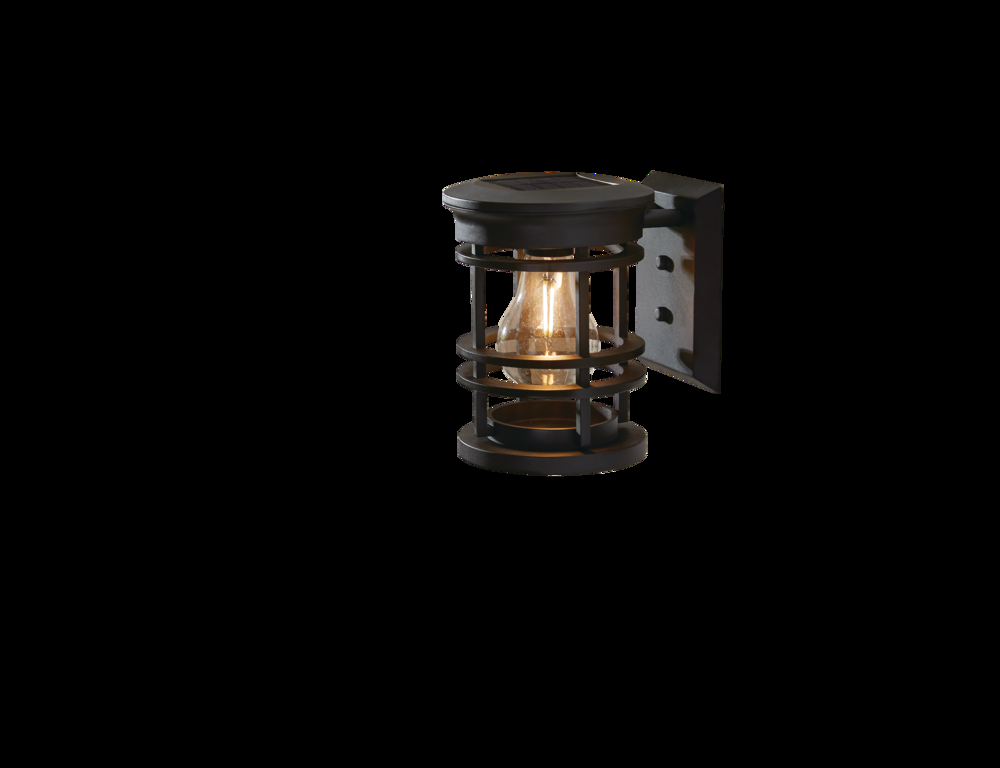 NOMA Outdoor Warm White 10 LM LED Solar V-Filament Wall Mounted Deck Lights, Black
