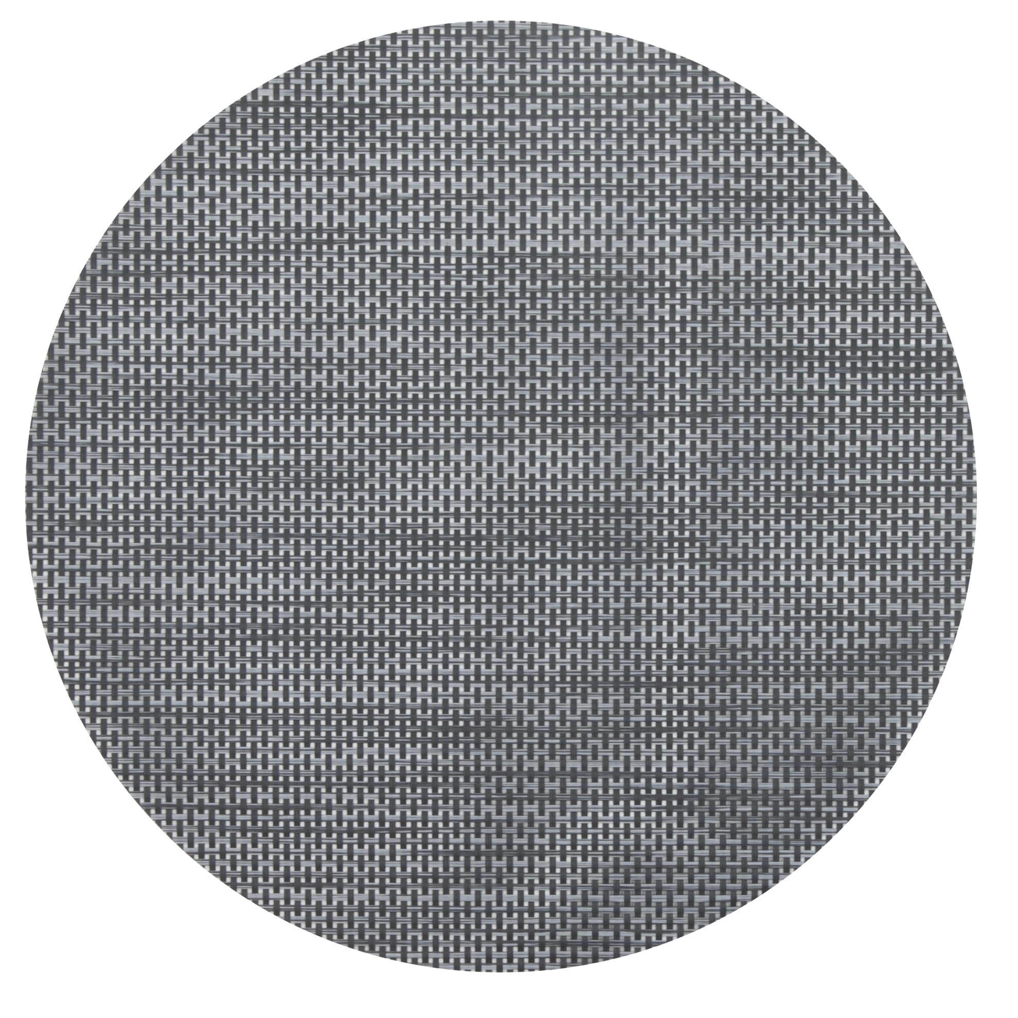 ISAIAH - Set de table rond bleu gris et blanc