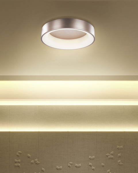 Lampa sufitowa LED plafon okrągła jasnobrązowa