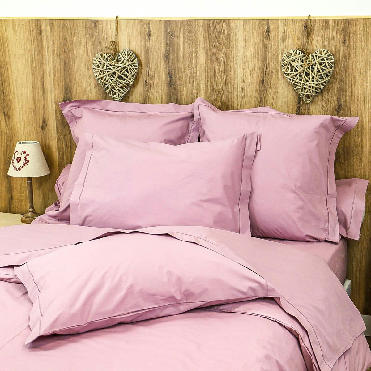 HDC DESIREE - Housse de couette 200 fils en percale de coton violet 240x220 cm