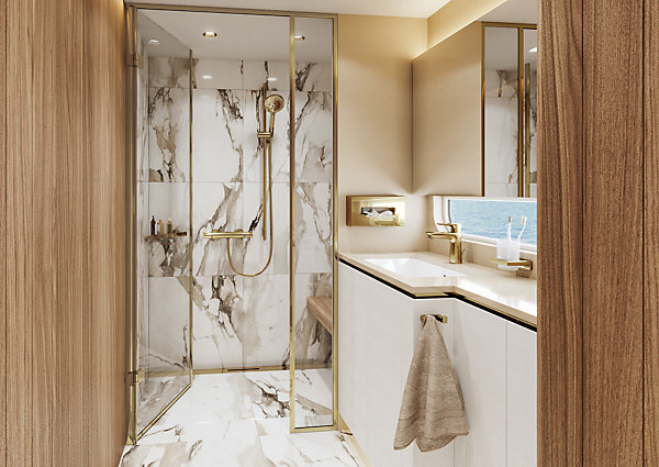 Crochet double porte serviettes doré Addstoris Hansgrohe