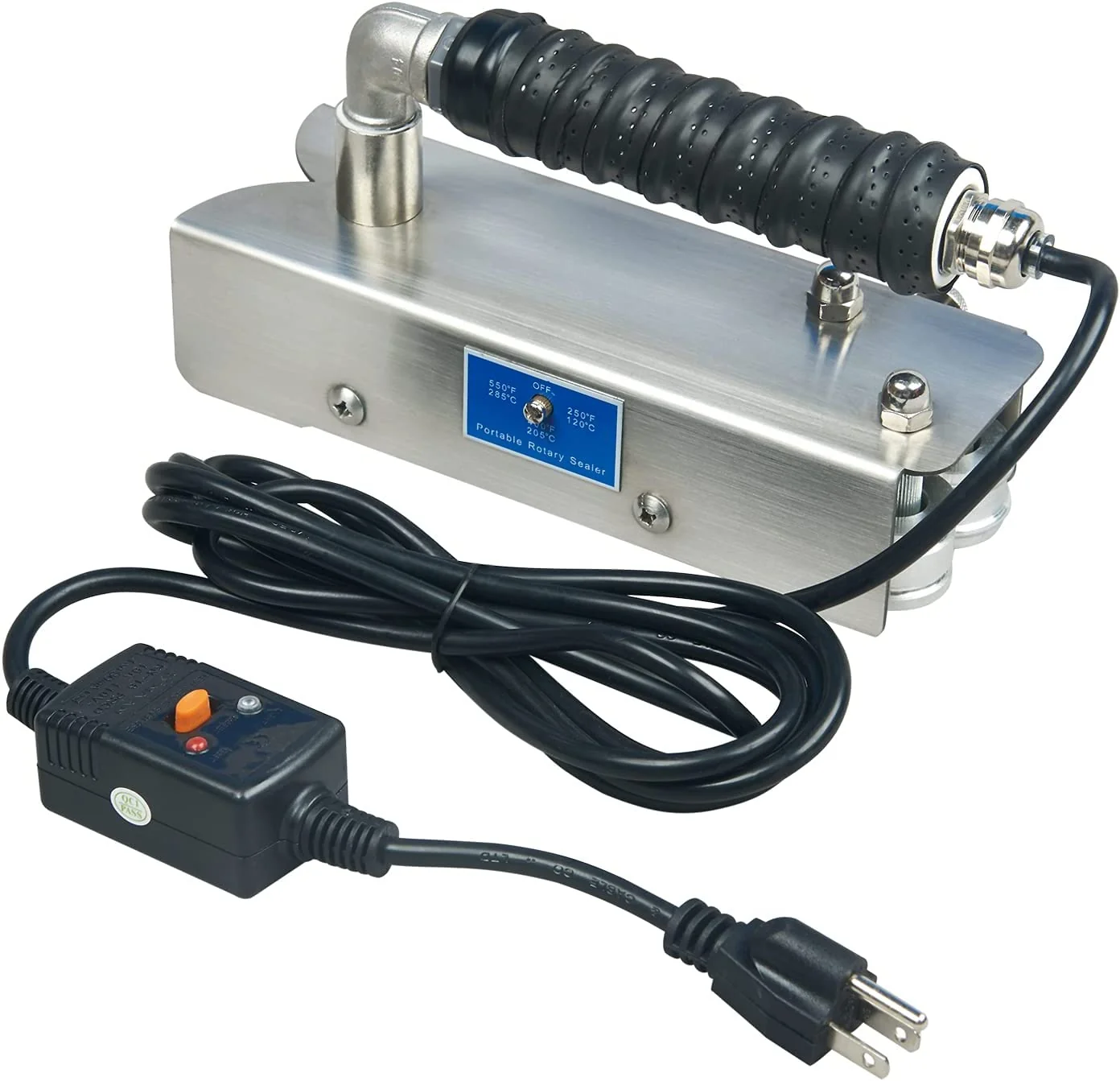 Sgpkme Continuous Hand Rotary Bag Sealer Model ROS-25 Stainless Steel Portable Directly-heated Hand Held Sealer