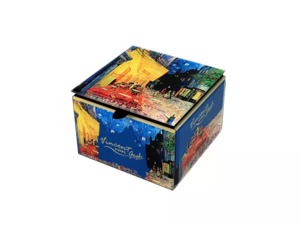 Szkatułka szlana na biżuterię 10 cm Carmani - V. van Gogh, Taras Kawiarni w Nocy 33.195-9032