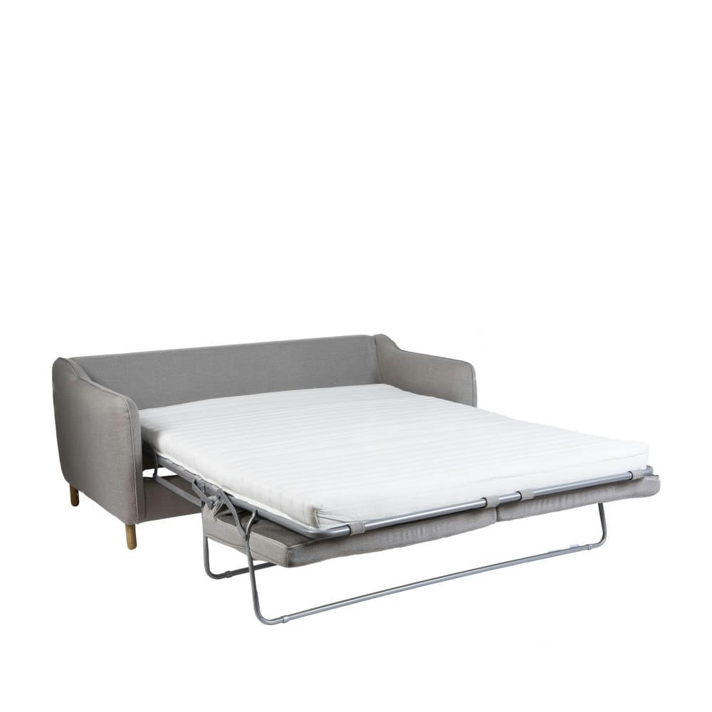 VORNAY - Canapé convertible ouverture express 3 places en tissu gris clair