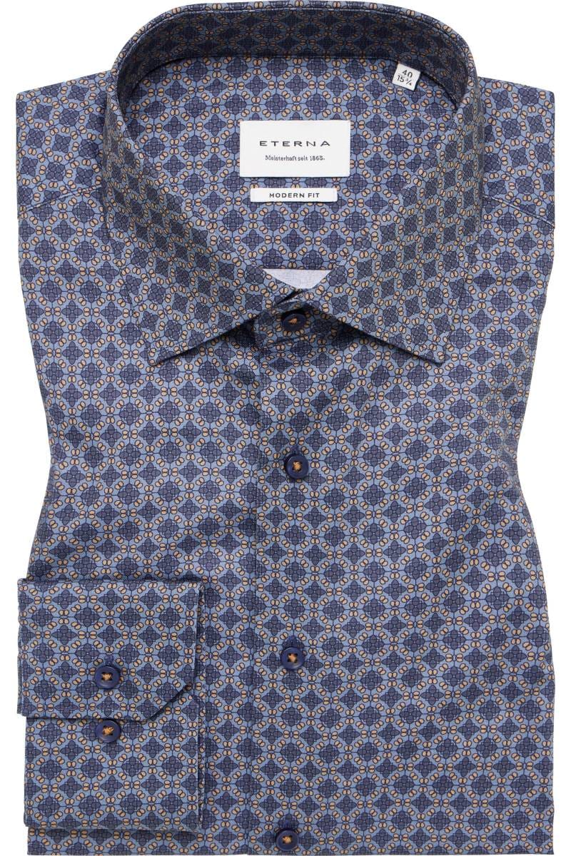 ETERNA Modern Fit Hemd dunkelblau, Bedruckt