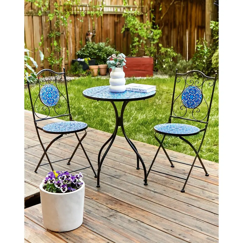 CIGLIANO - Tuinstoel set van 2 - Zwart - Metaal