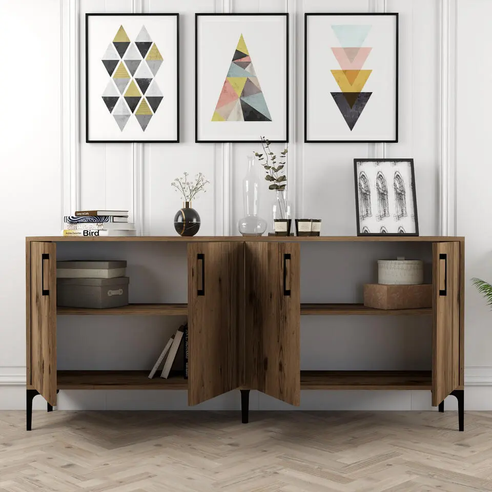 Kiev C Console - 100% MELAMINE - Walnoot