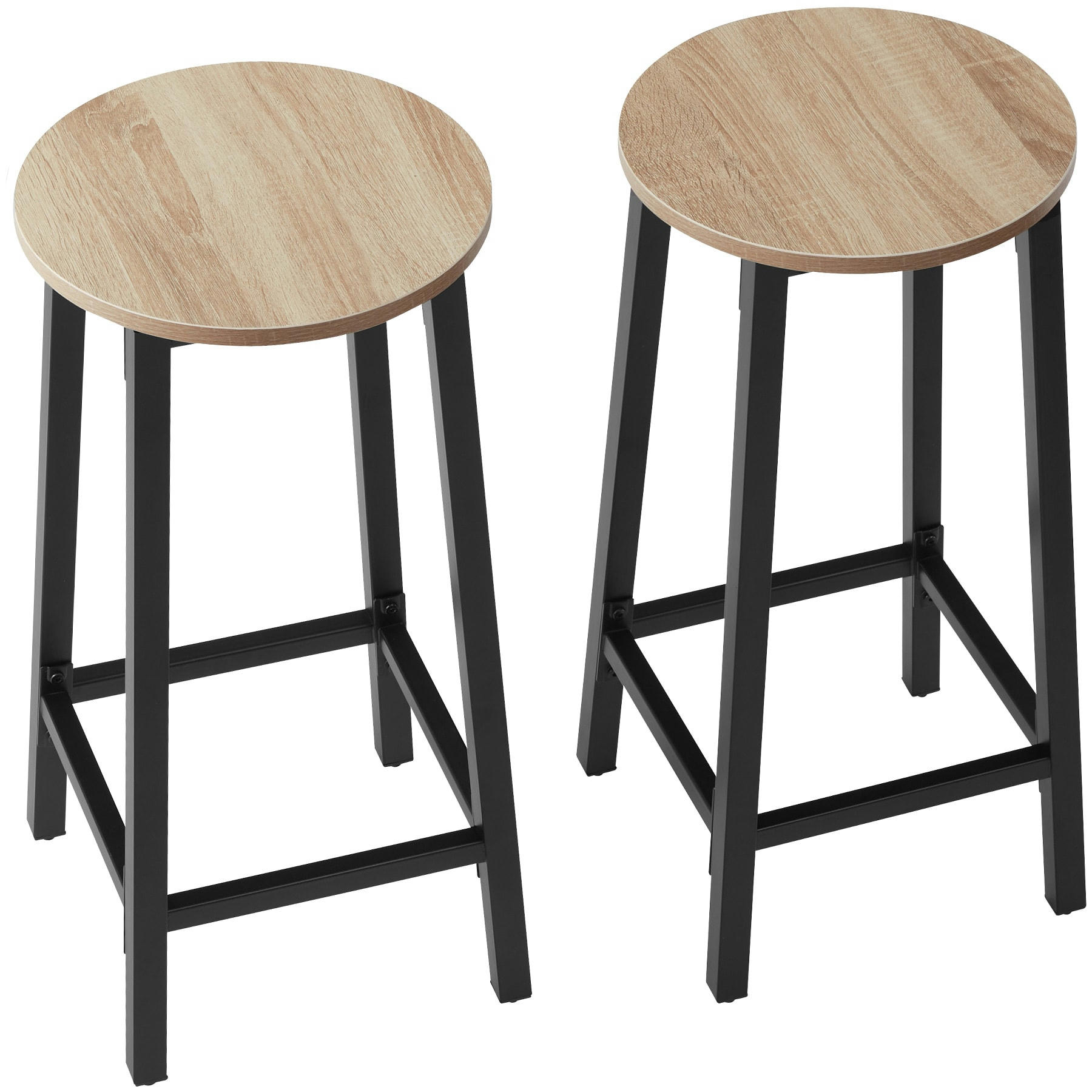 - Lot de 2 tabourets de bar Style industriel Bois clair industriel,