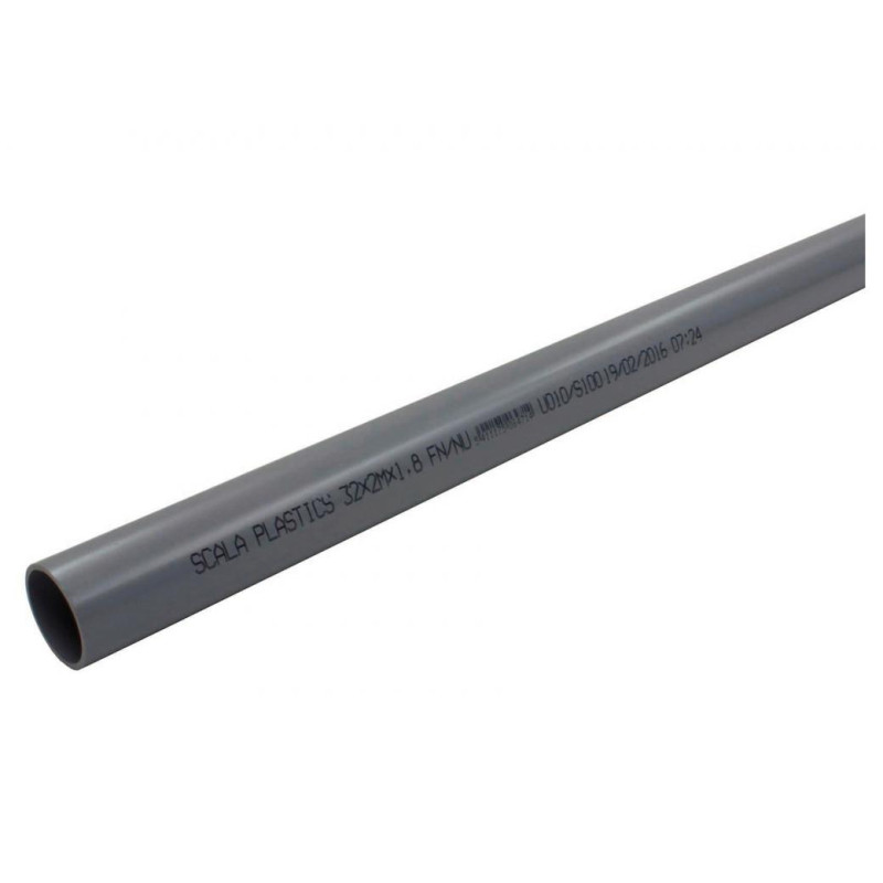 Tuyau d'évacuation d'eau usée en PVC 1,8 mm Ø 32 mm x 1 m