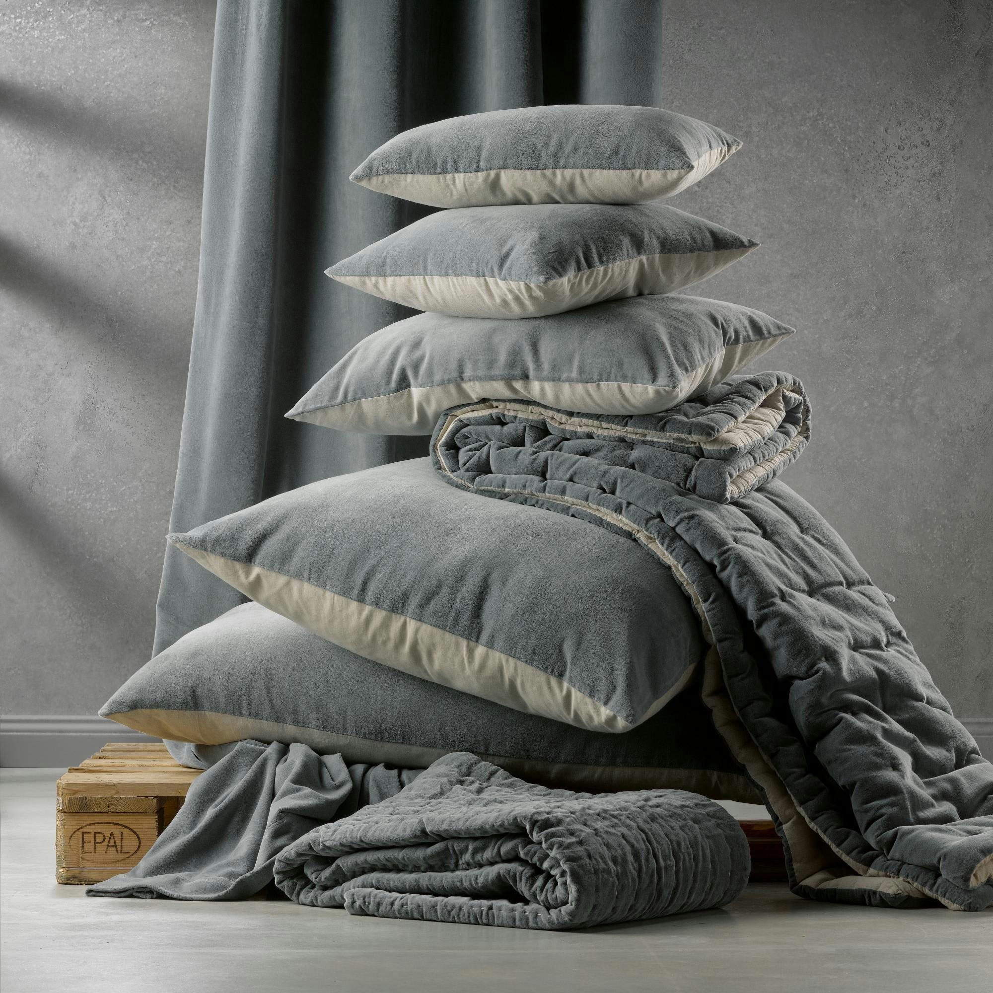 ELISE - Rideau uni  en coton ficelle 140 x 280