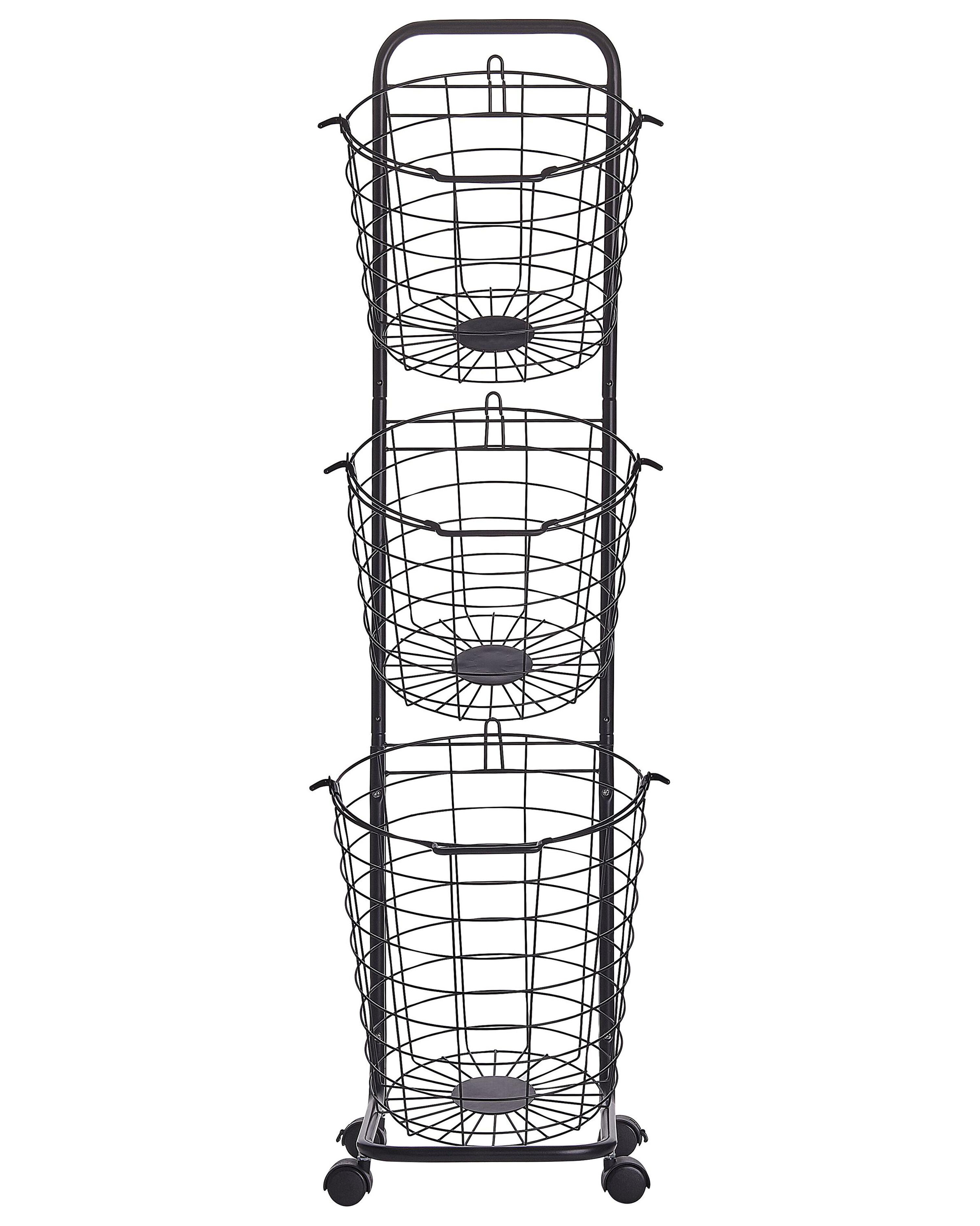 Basket Stand AYAPAL with Wheels Metal Black