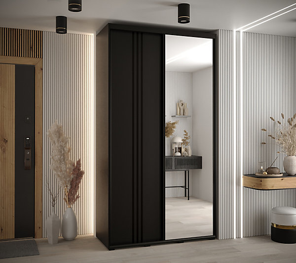 Armoire Davos 7 a portes coulissantes H. 235,2 x L. 140 x P. 60 2 portes