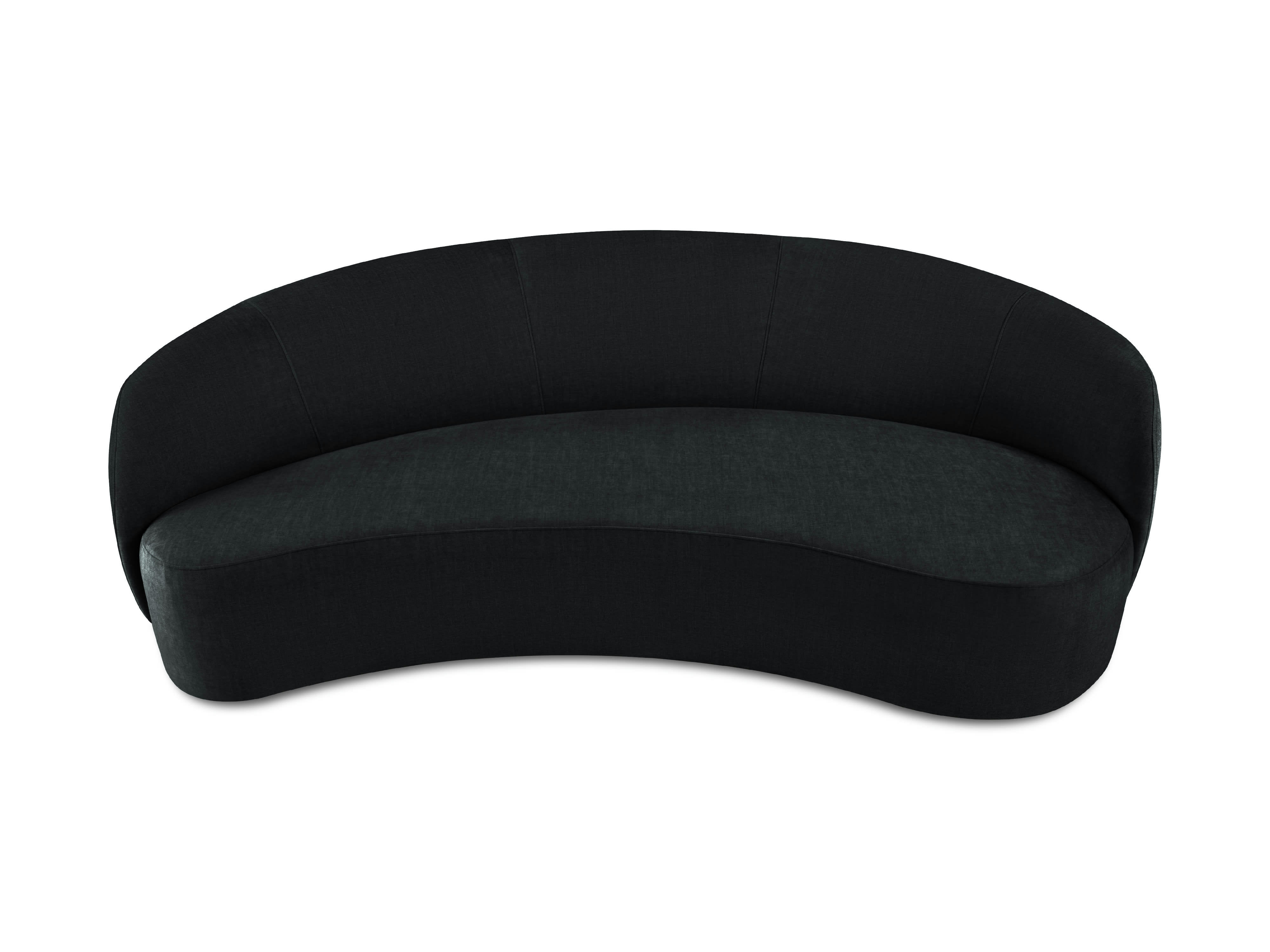 ALICE - Canapé 3 places en velours noir