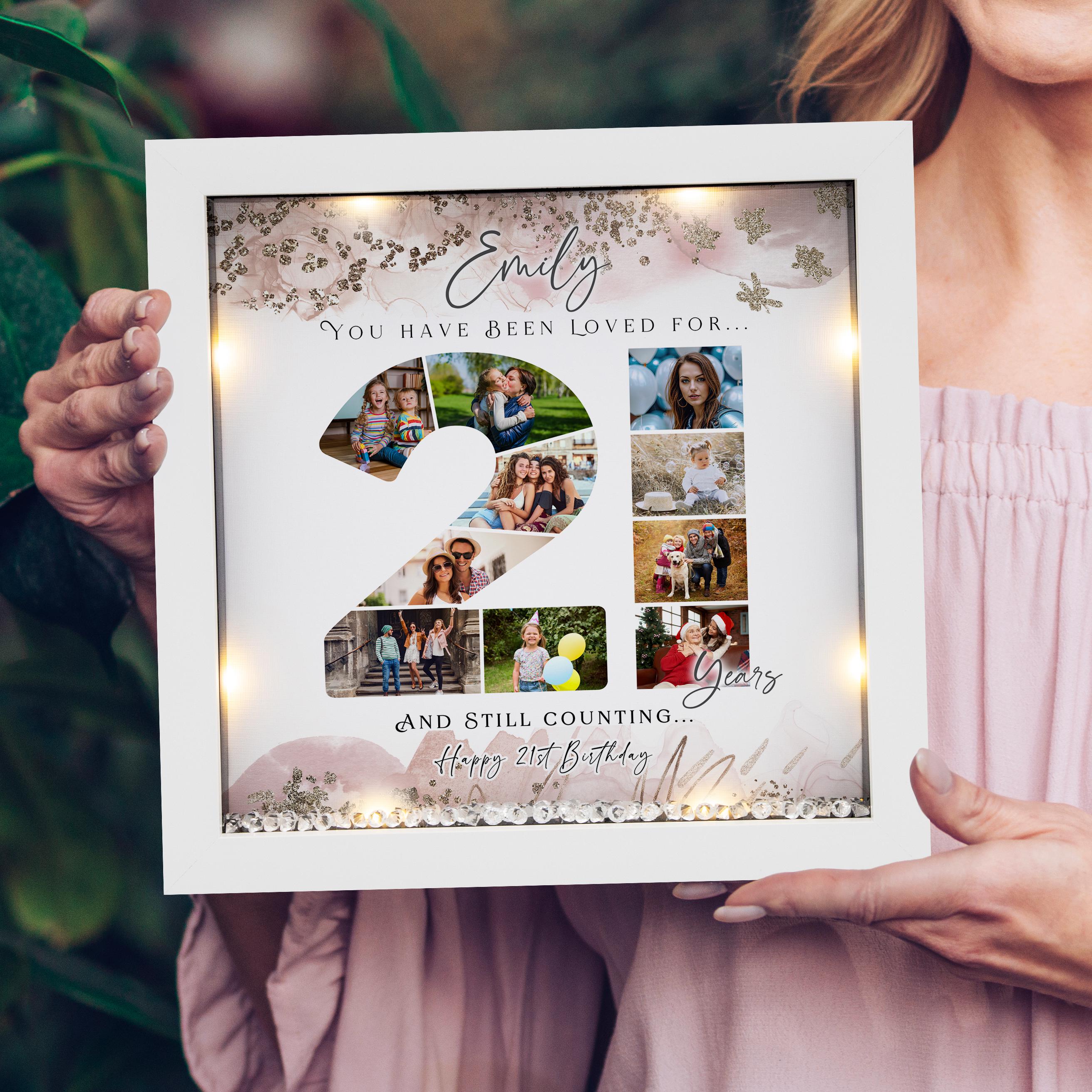 Personalised 21st birthday Frame gift, 21st birthday gift for her, 21st Milestone birthday gift, Birthday gift for Daughter, Gifts for her