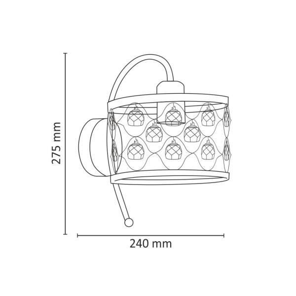Kinkiet czarny VEJLE1xE27x20W wym:27,5x24x24cm IP20 Polux