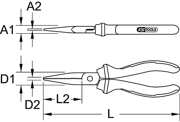 KS Tools - 922.8015 - Pince à bec plat ULTIMATE, L.165 mm