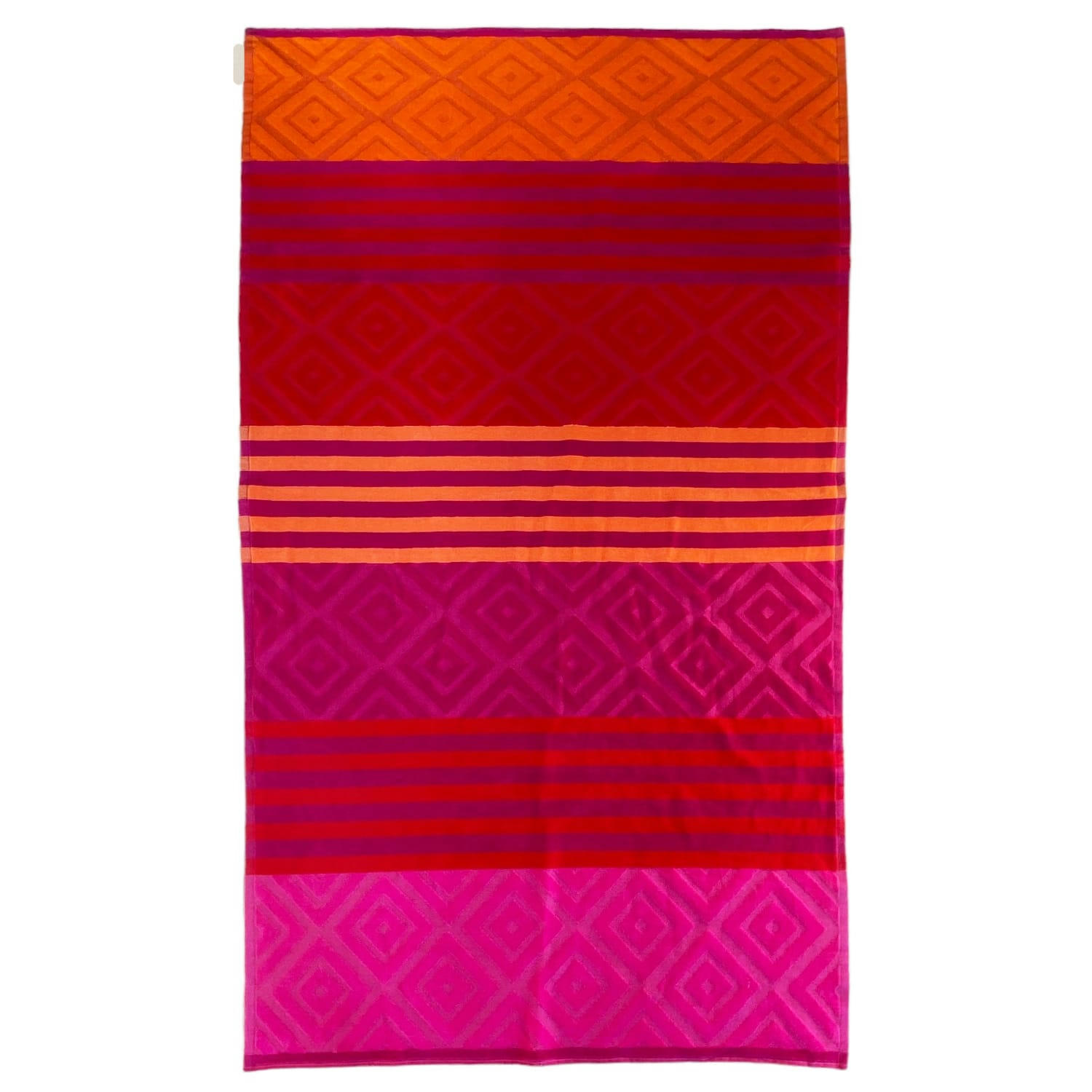 RAYURES AVEC MOTIFS ÉPONGE VELOURS CISELÉE - Serviette de plage éponge velours ciselée Monterrico 90x170 rosea