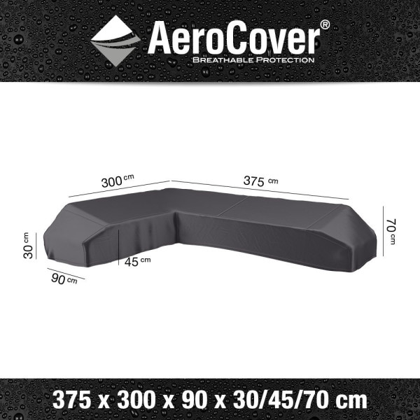 Pokrowiec na zestaw ogrodowy narożny7887 300x375x70 AeroCover szary