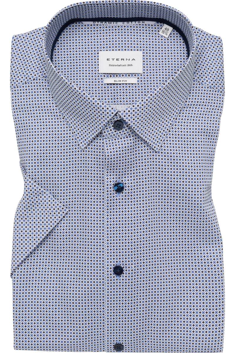 ETERNA Slim Fit Hemd mittelblau, Bedruckt