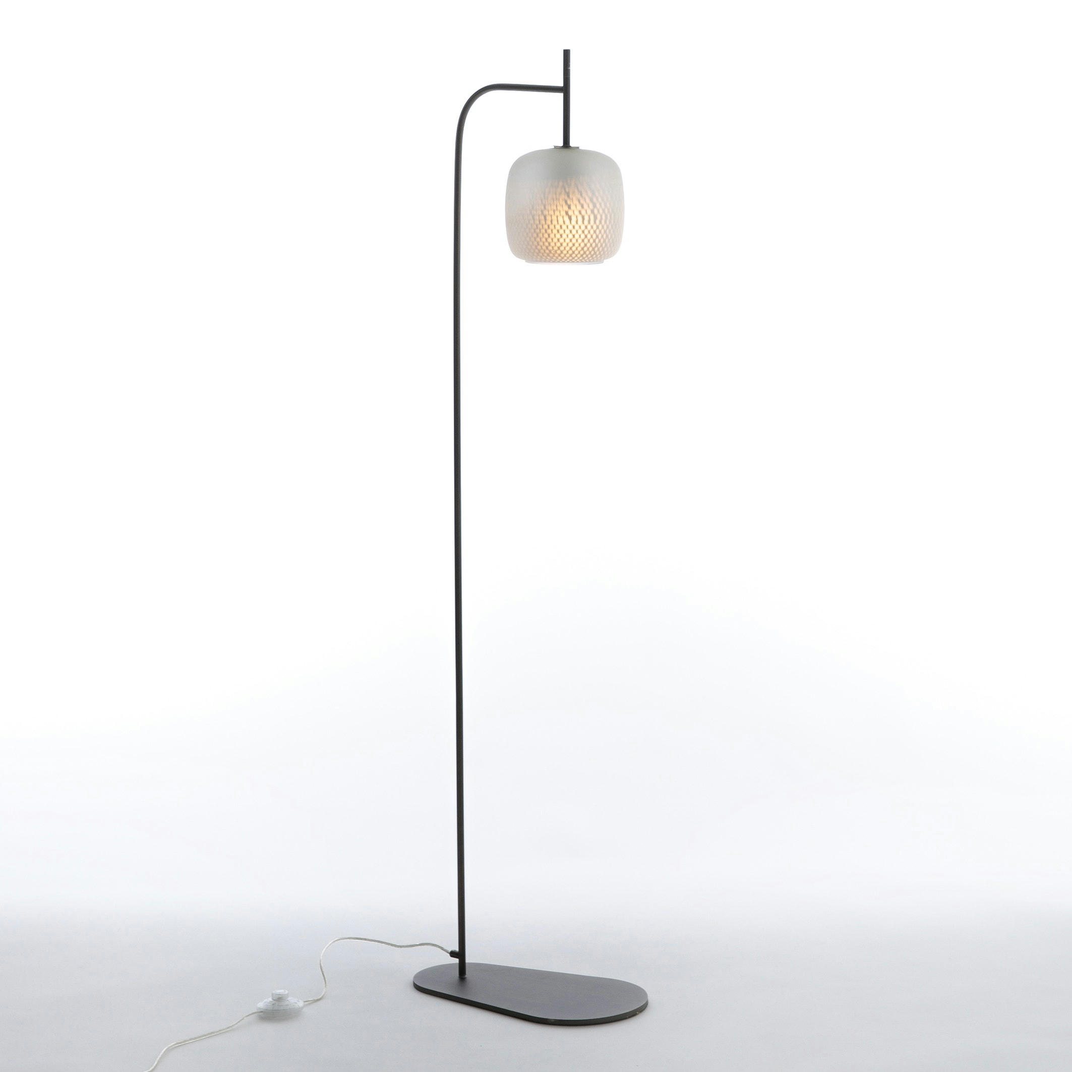Lampadaire verre/métal, design E. Gallina, Misuto