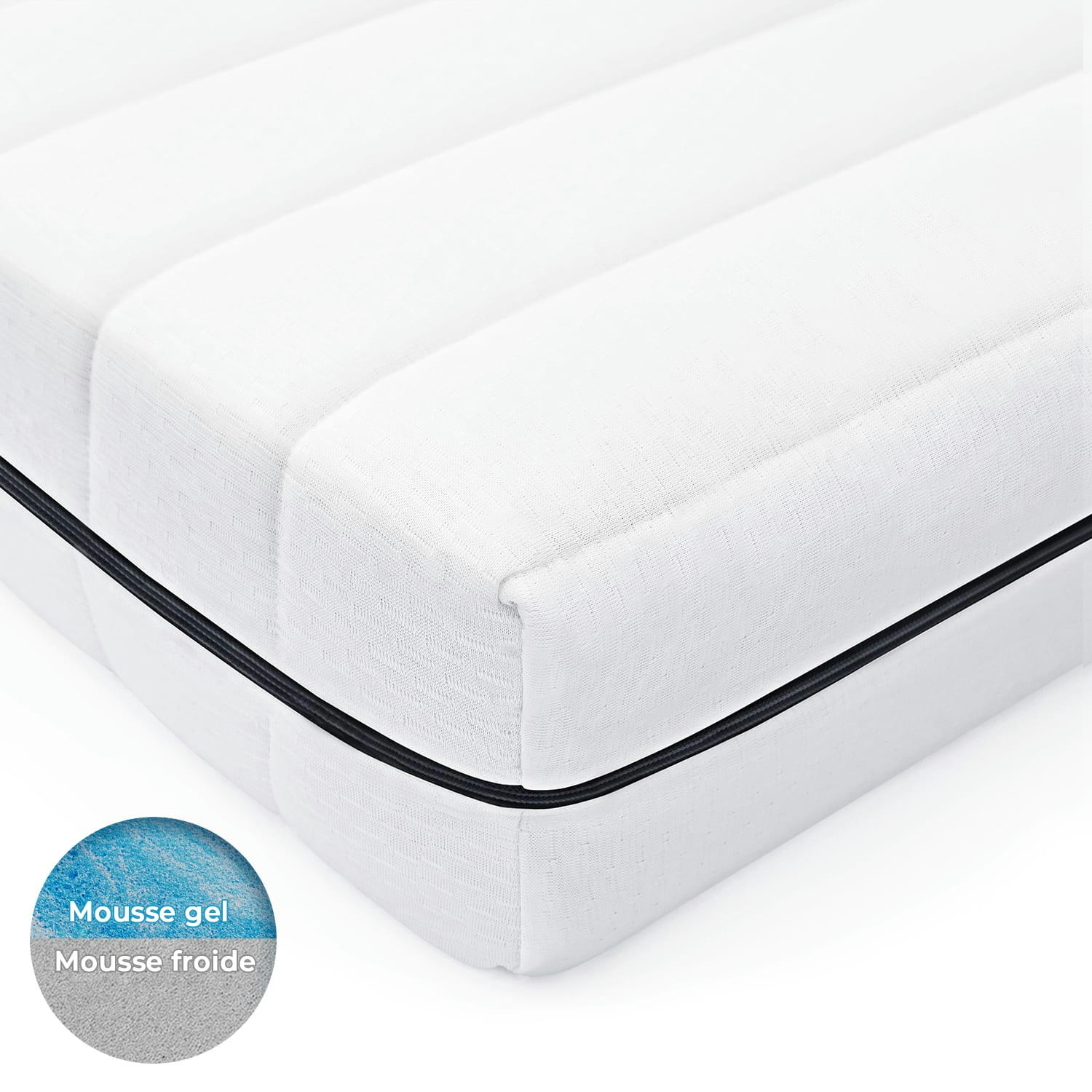 - Matelas 120x200 - Matelas mousse gel ergonomique, Épaisseur 15cm