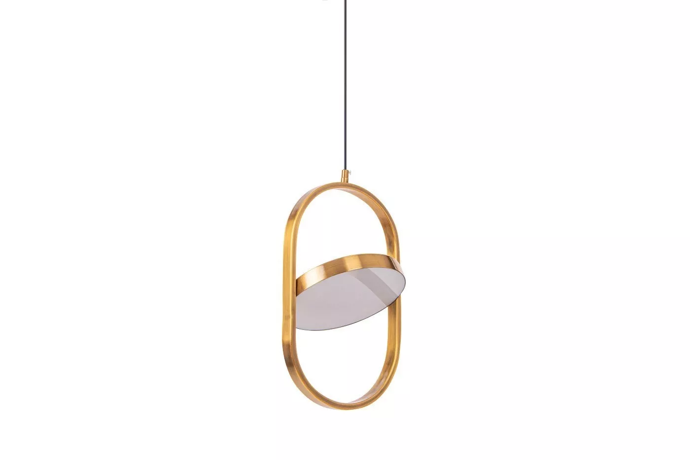 Lampa wisząca INGRAM Owal Pionowa Nowoczesna Złota