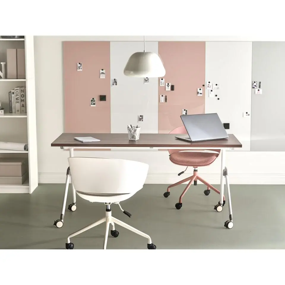 BENDI - Bureau inklapbaar - Donkerbruin/Wit - 160 x 60 cm - MFC