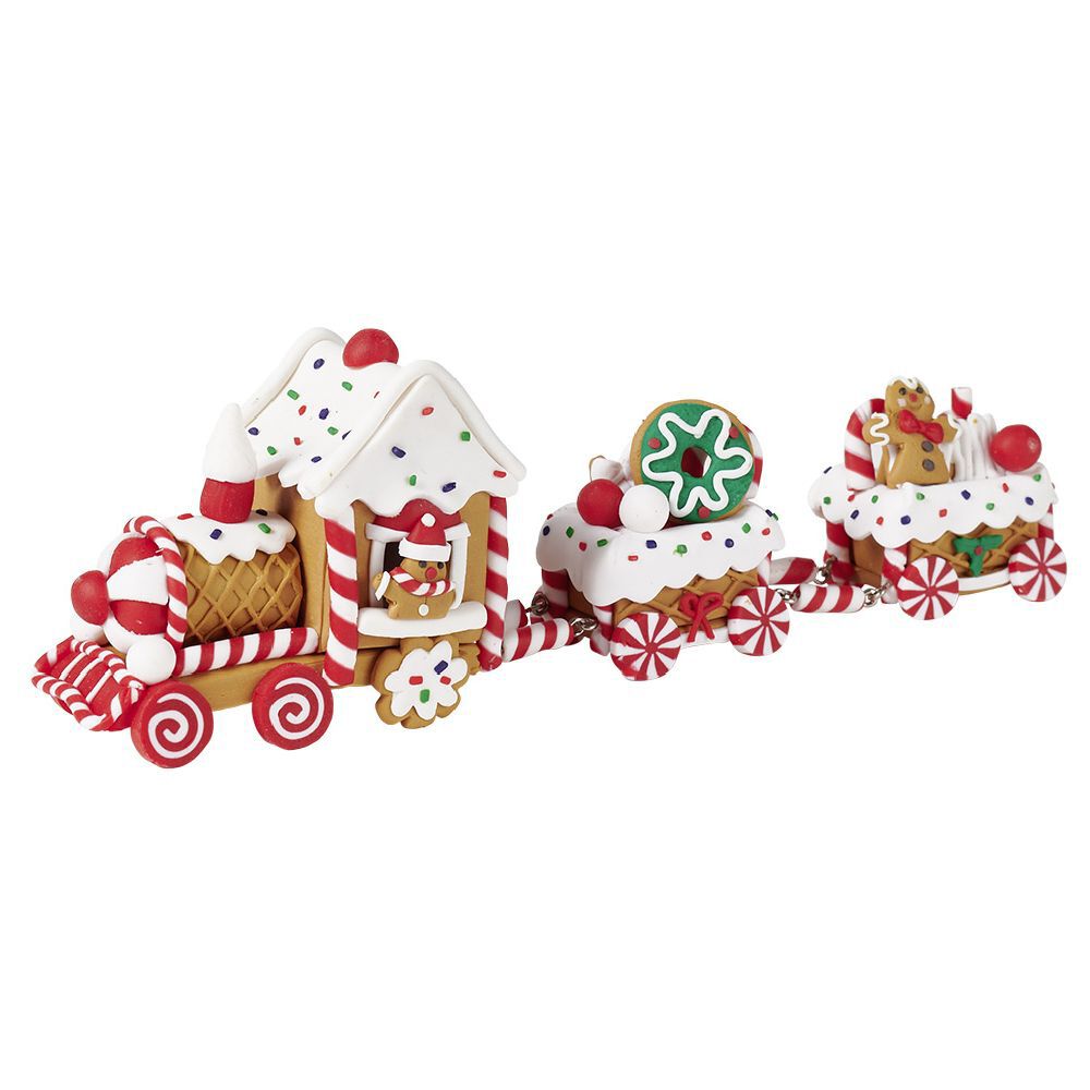 Décoration de No&euml;l petit train pain d'épice à poser