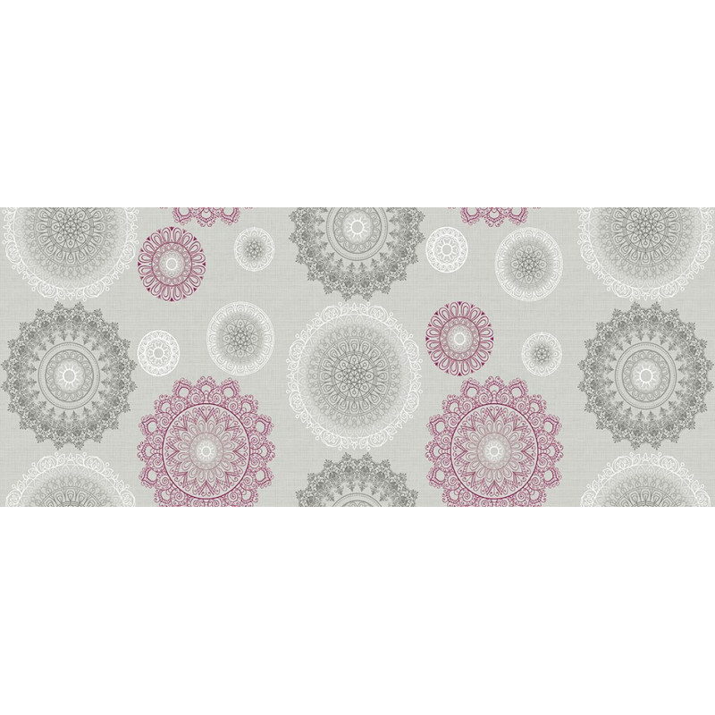 Toile cirée sur support non tissé Fortuna gris fuchsia 140 cm au mètre HOBBYTEX