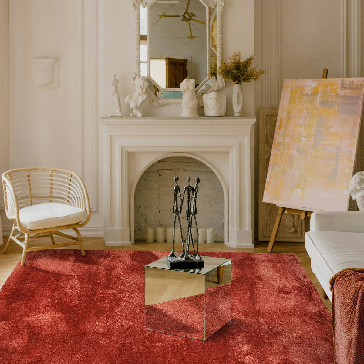 SAUVAGE - Tapis à poils longs extra-doux terra cotta 120x160