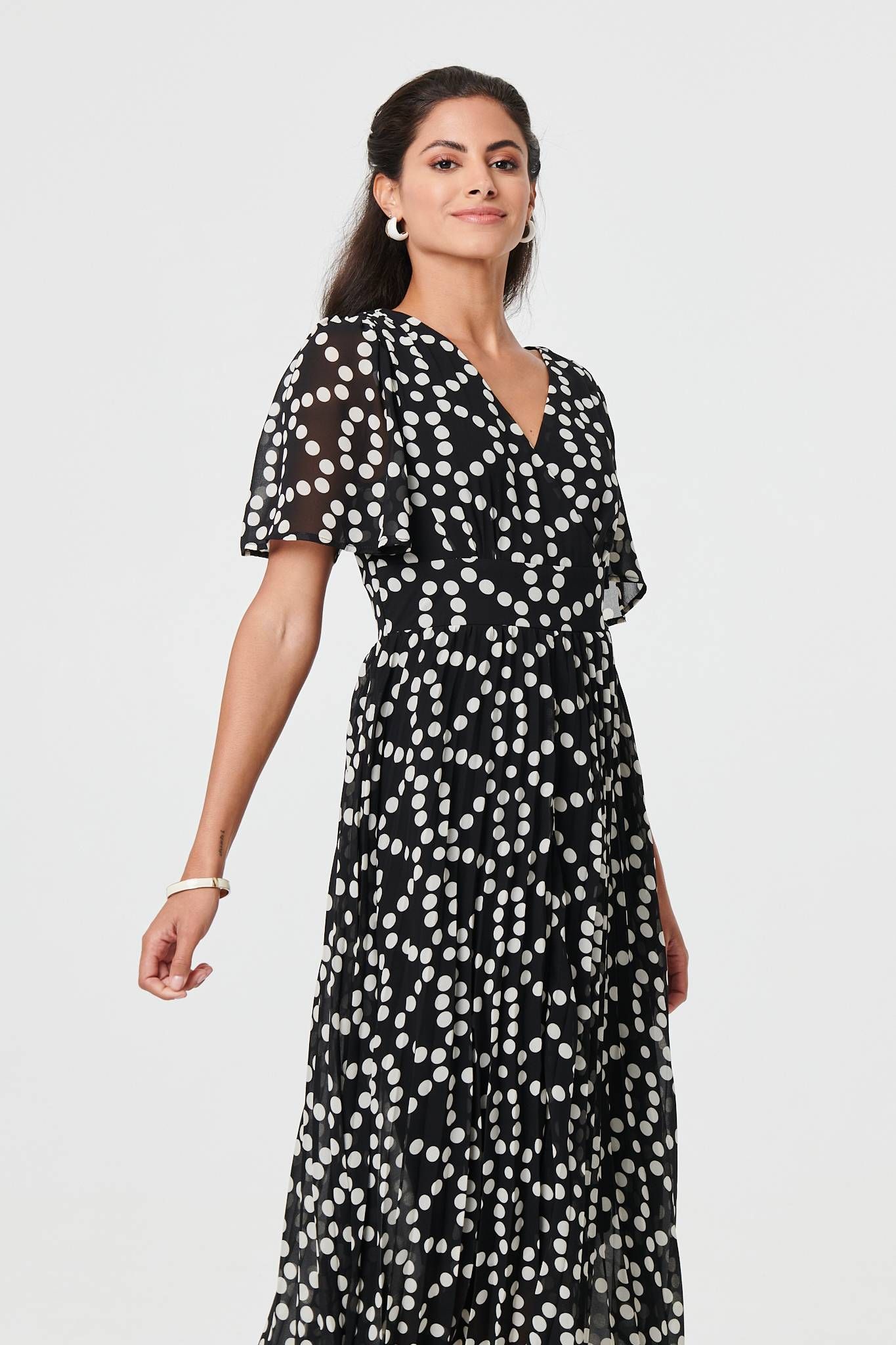 Izabel London Angel Sleeve Empire Waist Occasion Dress
