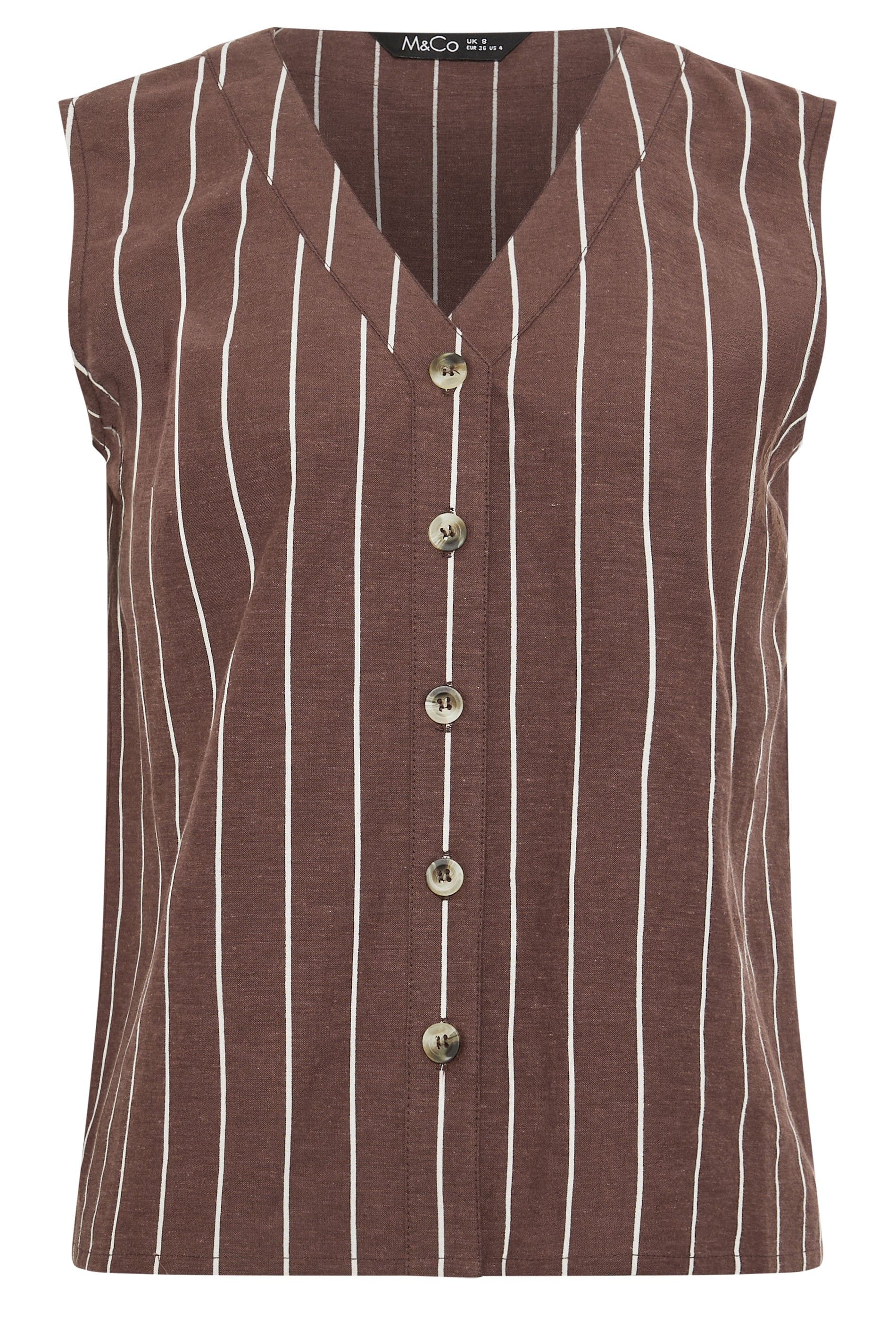 M&Co Petite Button Front Vest Top