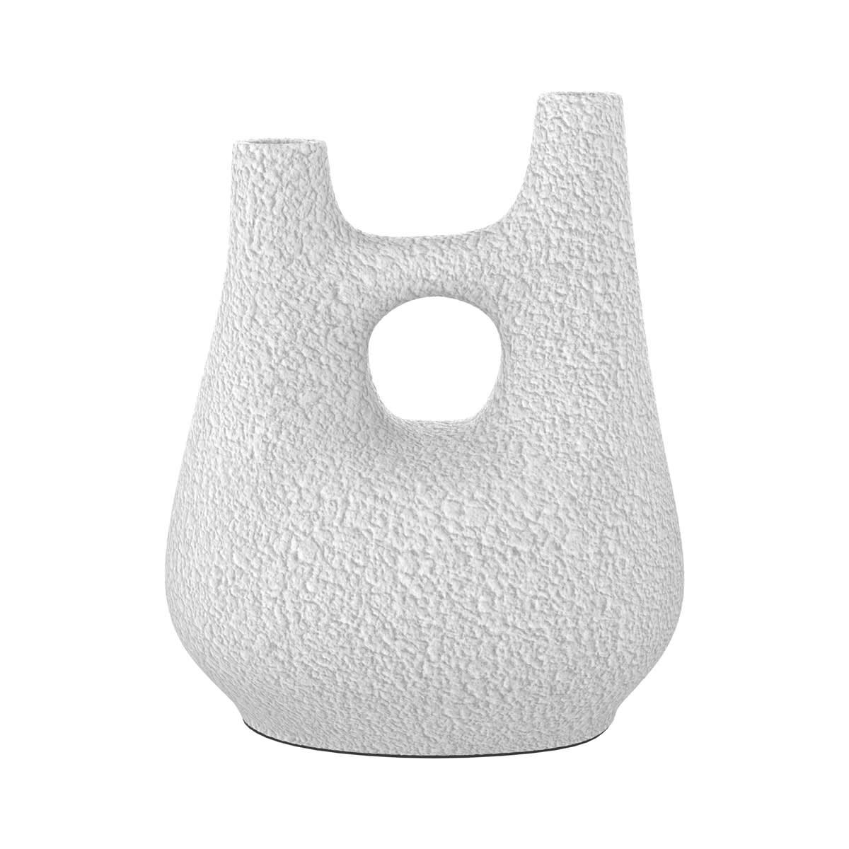 CRUZ - Vase décoratif blanc en terre cuite H42cm