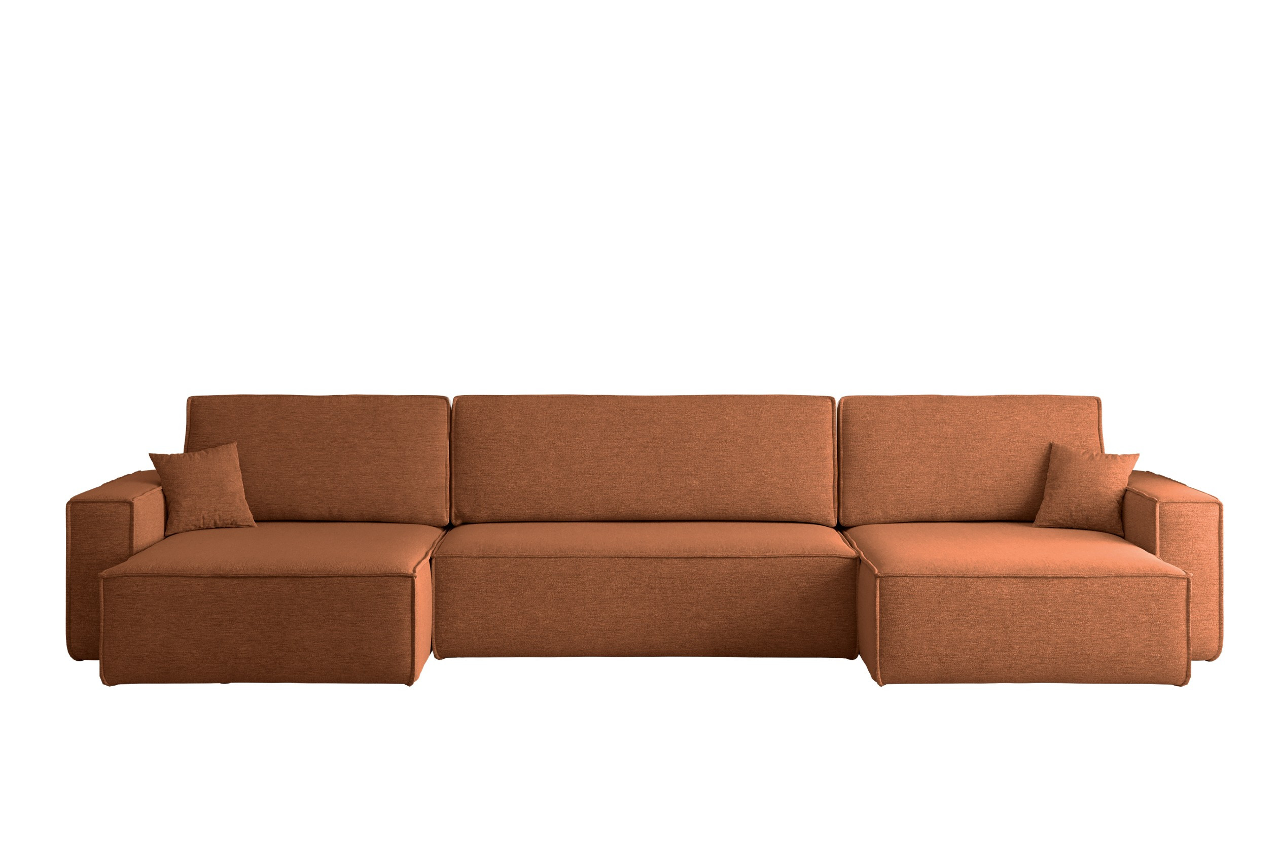 Narożnik z funkcją spania BEST U XL, tkanina Verita Miedziany