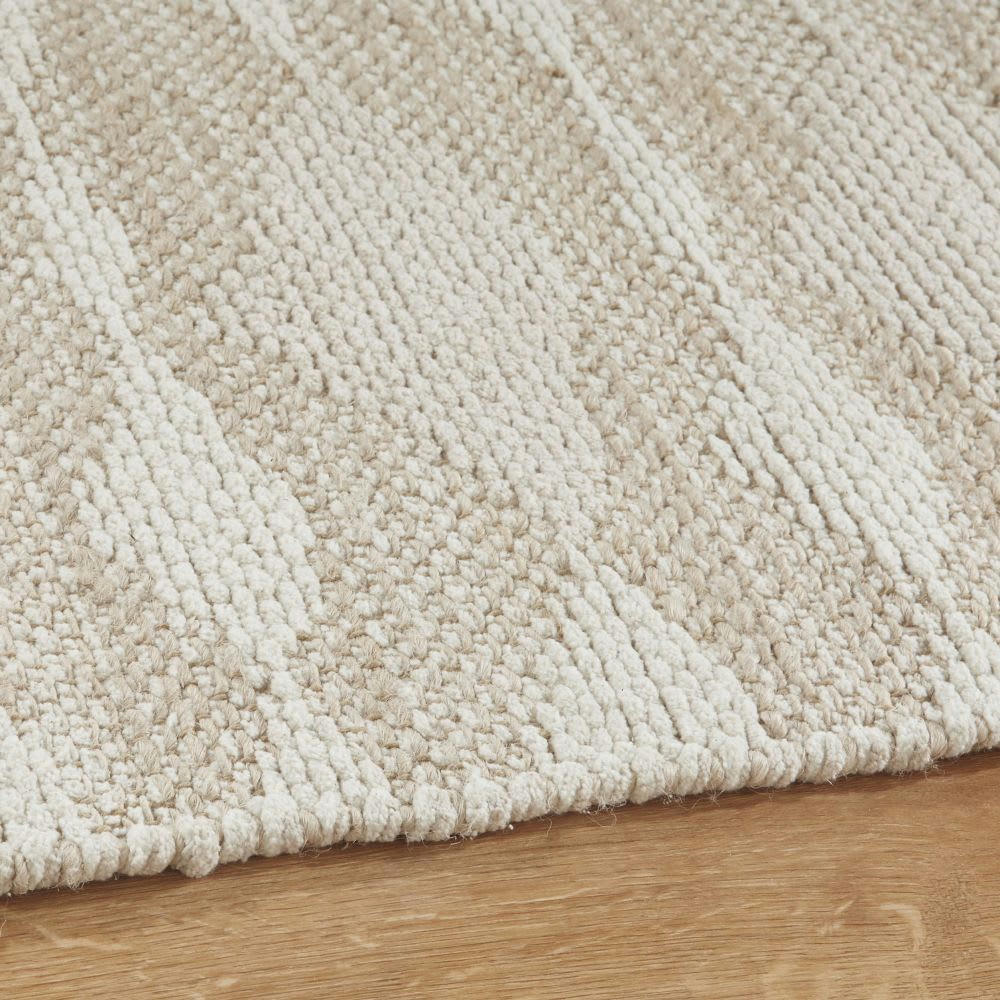 JANKO - Tapis tissé en coton et jute écrus et beiges 160x230